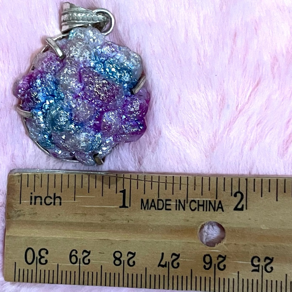 Botswana Agate Gem Blue Topaz Silver Bracelet Pendant Necklace - Picture 4 of 4